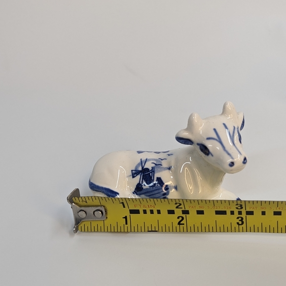 Cow Salt & Pepper set with Toothpicks holder  White and Blue Excellent Condition - Picture 3 of 9